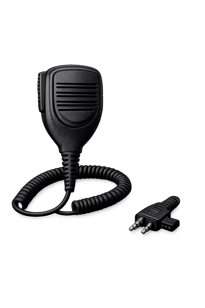 Micrófono parlante para radio de comunicación profesional.